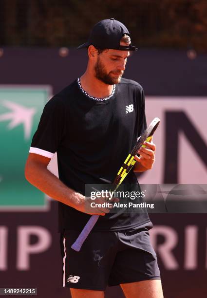 Maxime Cressy of The United States in his men's singles first round match against Guido Pella of Argentina during day four of the Internazionali BNL...