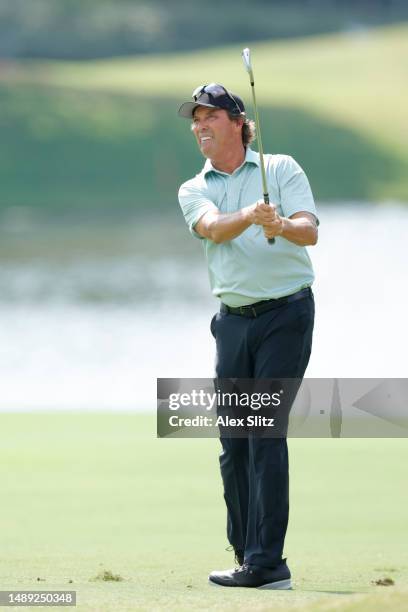 Stephen Ames of Canada watches his shot from the ninth fairway during the first round of the Regions Tradition at Greystone Golf and Country Club on...