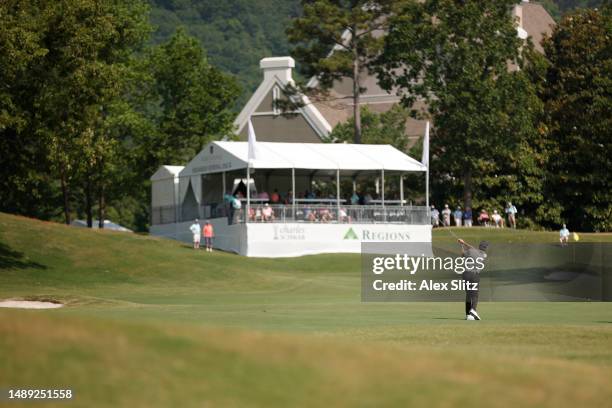 Jerry Kelly of the United States hits on the ninth fairway during the first round of the Regions Tradition at Greystone Golf and Country Club on May...