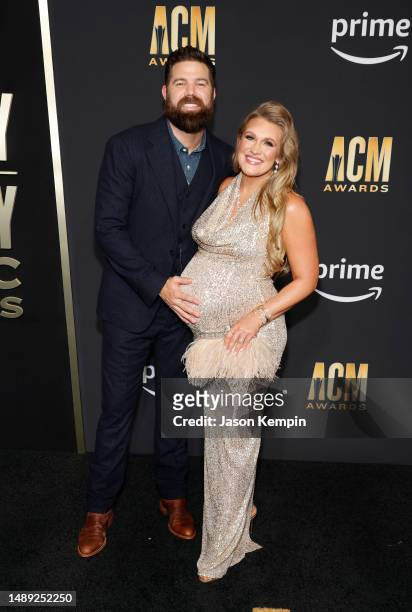 Jordan Davis and Kristen Davis attend the 58th Academy Of Country Music Awards at The Ford Center at The Star on May 11, 2023 in Frisco, Texas.
