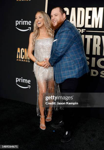 Nicole Combs and Luke Combs attend the 58th Academy Of Country Music Awards at The Ford Center at The Star on May 11, 2023 in Frisco, Texas.