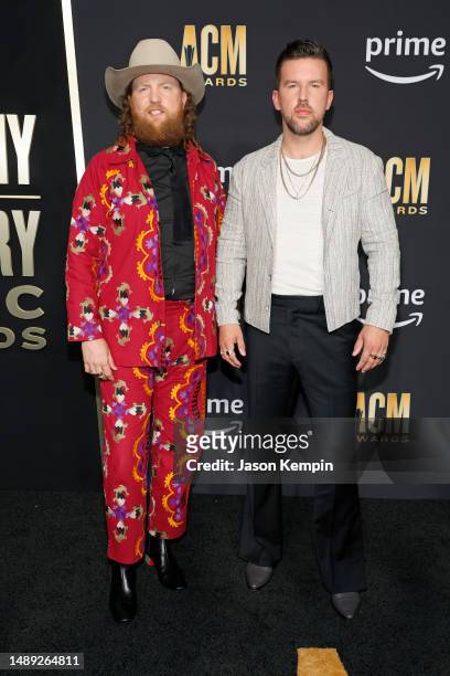 John Osborne and T.J. Osborne of Brothers Osborne attend the 58th Academy Of Country Music Awards at The Ford Center at The Star on May 11, 2023 in...