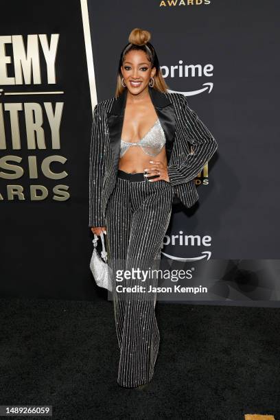 Mickey Guyton attends the 58th Academy Of Country Music Awards at The Ford Center at The Star on May 11, 2023 in Frisco, Texas.