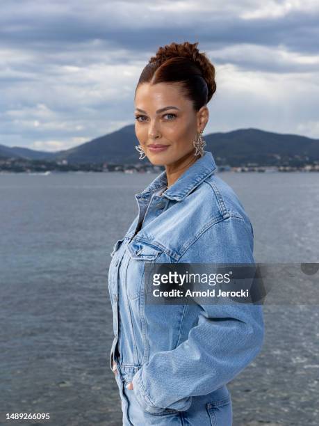 Caroline Receveur attends the ETAM Cruise 2023 Show on May 11, 2023 in Saint-Tropez, France.