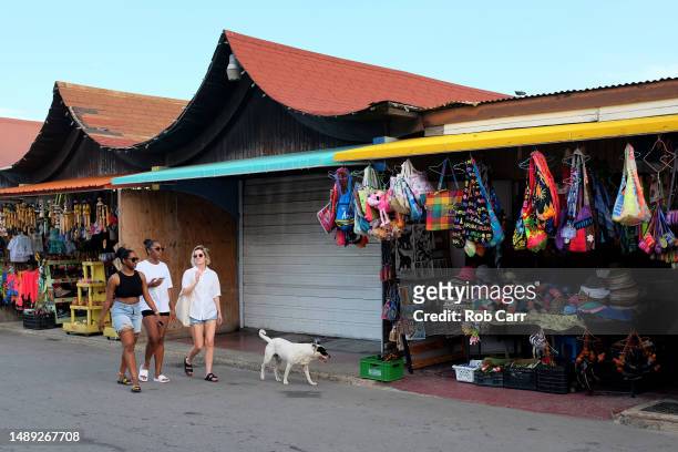 General view of the market area on May 11, 2023 in downtown Oranjestad, Aruba. Dutch citizen Joran van der Sloot, the chief suspect in the unsolved...