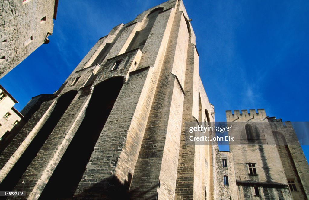 The huge Gothic Palais des Papes was built during the 14th century as a fortified palace for the pontifical court, Avignon