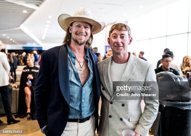 Brian Kelley and Ashley Gorley attend the 58th Academy of Country Music Awards at The Ford Center at The Star on May 11, 2023 in Frisco, Texas.