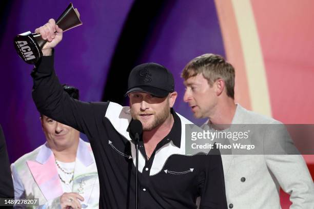 Cole Swindell accepts the Song of the Year award for "She Had Me at Heads Carolina" onstage during the 58th Academy Of Country Music Awards at The...