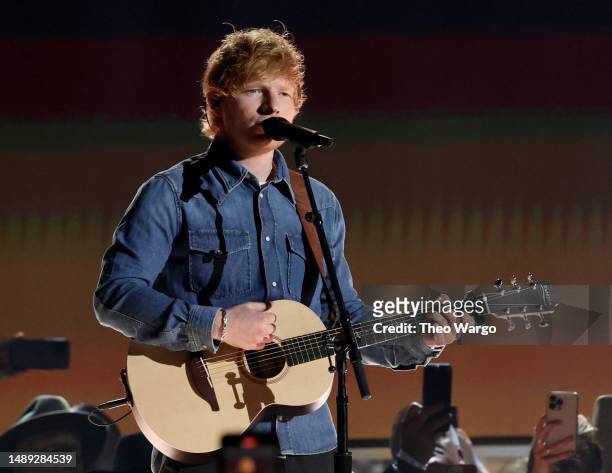 Ed Sheeran performs onstage during the 58th Academy Of Country Music Awards at The Ford Center at The Star on May 11, 2023 in Frisco, Texas.