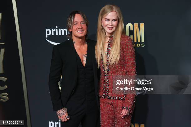 Keith Urban and Nicole Kidman arrive for the 58th Academy of Country Music Awards at The Ford Center at The Star on May 11, 2023 in Frisco, Texas.
