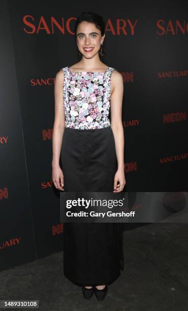 Margaret Qualley attends the "Sanctuary" New York premiere at Metrograph on May 11, 2023 in New York City.