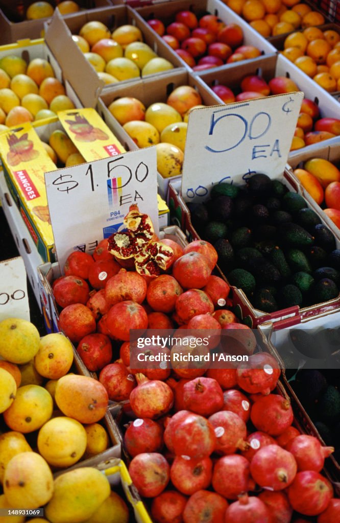 Cheap fresh fruit for sale in Melbourne's Queen Victoria Market.