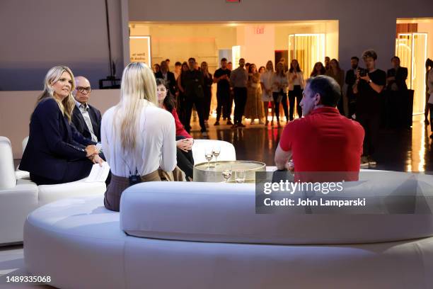 Marc Gene, Lindsey Vonn, Melissa Stark, Reggie Jackson and Dr. Selda Gunsel engage in conversation during Shell's Power Of Performance at Lavan on...