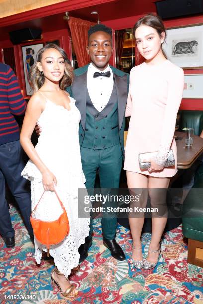 Lexi Underwood, wearing Polo Ralph Lauren, Olly Sholotan, and Sadie Stanley attend "ELLE Hollywood Rising" Presented by Polo Ralph Lauren at The...