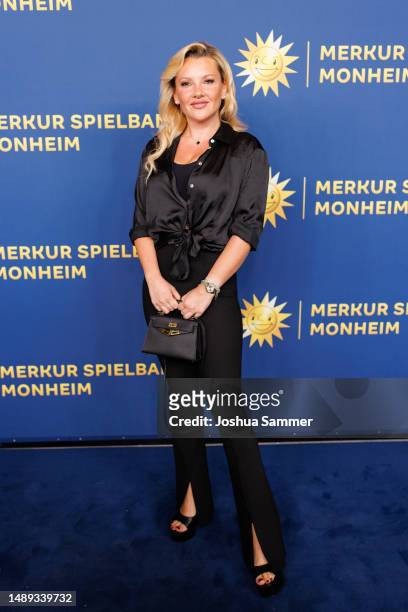 Evelyn Burdecki attends the Grand Opening of Merkur Spielbank on May 11, 2023 in Monheim, Germany.