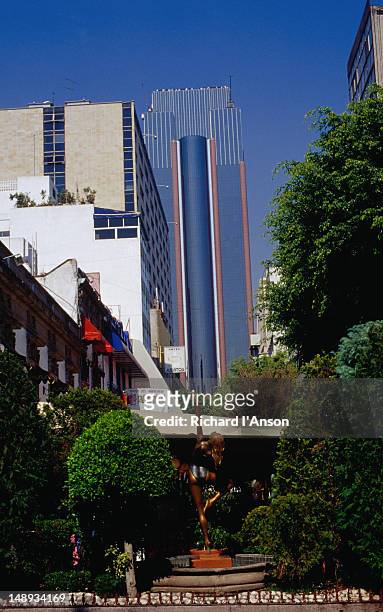 looking up copenhague street in zona rosa (pink zone) mexico city - copenhague stock pictures, royalty-free photos & images