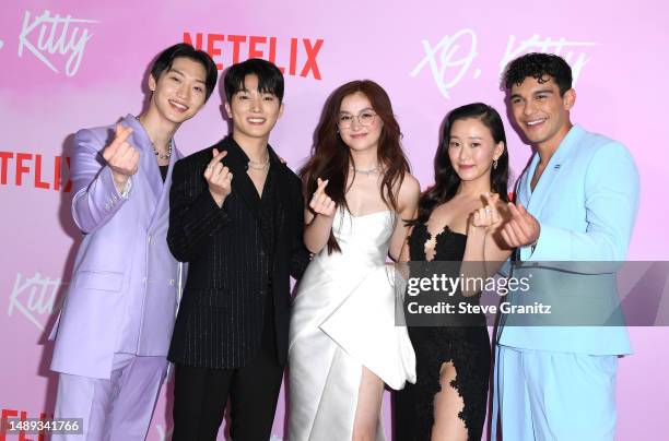 Sang Heon Lee, Minyeong Choi, Anna Cathcart, Gia Kim, and Anthony Keyvan arrives at the Los Angeles Special Screening Of Netflix's "XO, Kitty" at...