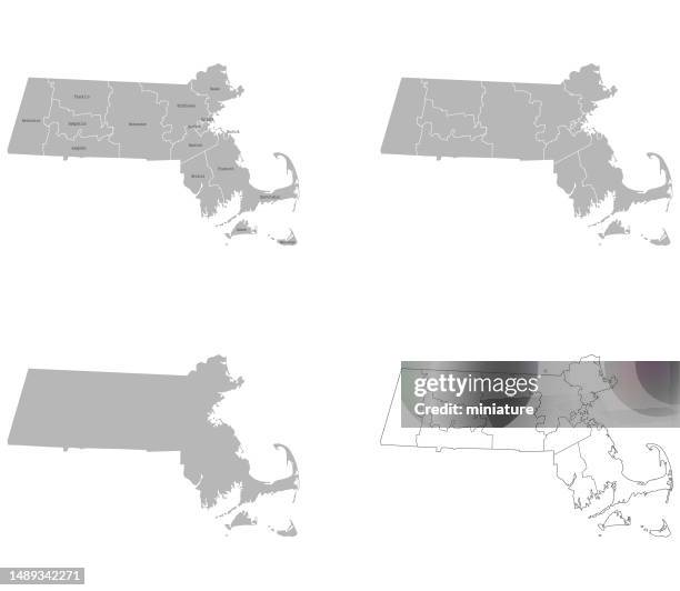 ilustrações de stock, clip art, desenhos animados e ícones de massachusetts map - massachusetts