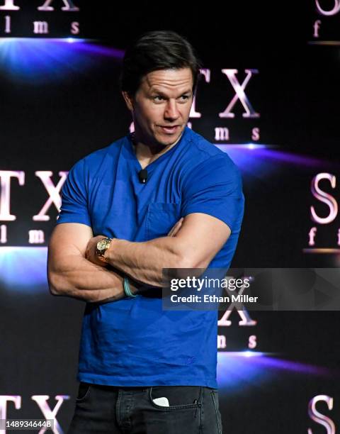 Actor Mark Wahlberg promotes the upcoming film "Mile 22" during the STXfilms presentation during CinemaCon, the official convention of the National...