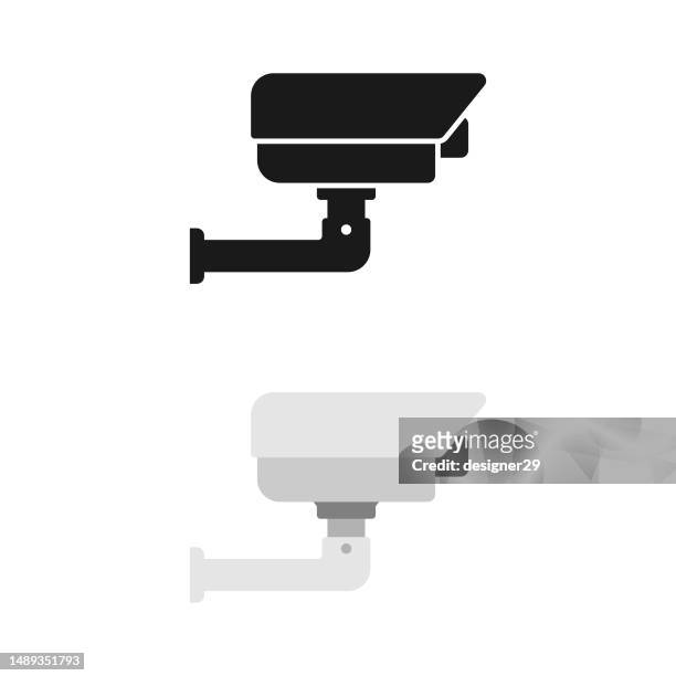 stockillustraties, clipart, cartoons en iconen met surveillance security camera icon vector design on white background. - security camera