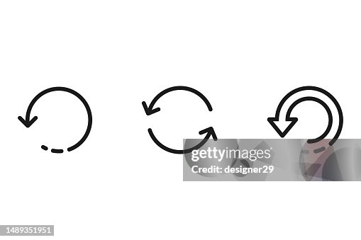 Rotate, Refresh and Update Icon Set Vector Design on White Background. Rotate, Refresh and Update Icon Set Vector Design on White Background.