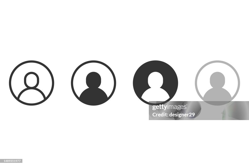 Benutzerprofil-Icon-Set Vektor-Design auf weißem Hintergrund.