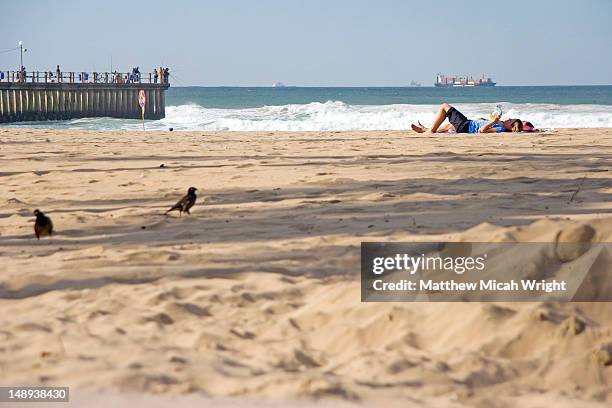 people relaxing on durban beach. - durban sky stock pictures, royalty-free photos & images