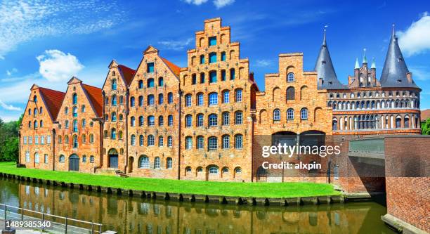 salt storehouses of lübeck, germany - lübeck stock pictures, royalty-free photos & images