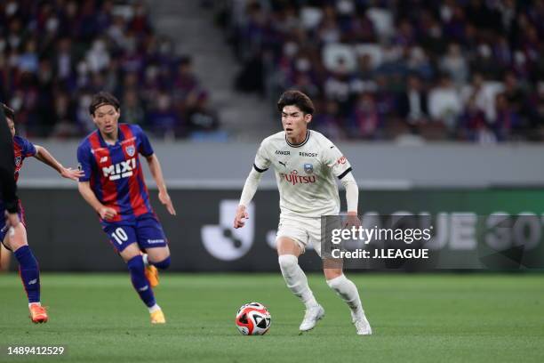 Tatsuki SEKO of Kawasaki Frontale in action during the J.LEAGUE Meiji Yasuda J1 13th Sec. Match between F.C.Tokyo and Kawasaki Frontale at National...