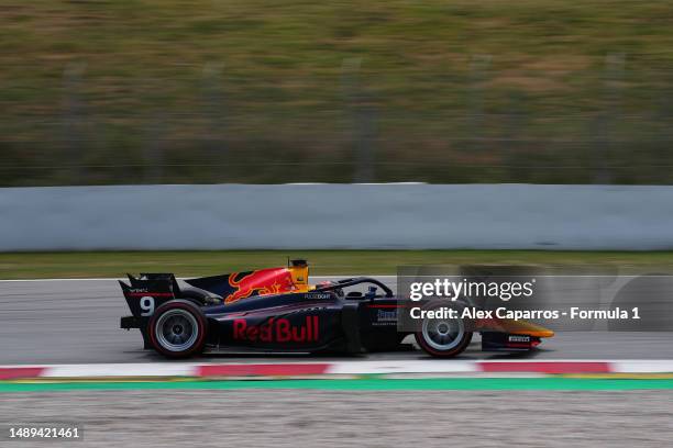 Jak Crawford of United States and Hitech Pulse-Eight drives on track during day three of Formula 2 Testing at Circuit de Barcelona-Catalunya on May...