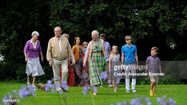 Queen Margrethe II, Prince Consort Henrik of Denmark, Crown Prince Frederik and Crown Princess Mary, Prince Christian, Princess Isabella, Prince...