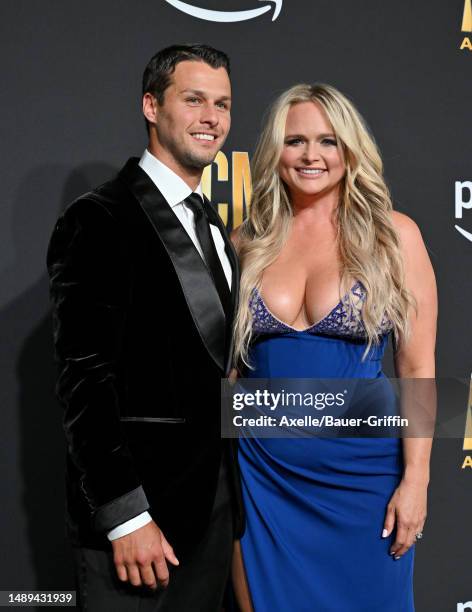 Brendan McLoughlin and Miranda Lambert attend the 58th Academy of Country Music Awards at The Ford Center at The Star on May 11, 2023 in Frisco,...