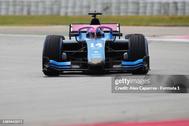 Jack Doohan of Australia and Invicta Virtuosi Racing drives on track during day three of Formula 2 Testing at Circuit de Barcelona-Catalunya on May...