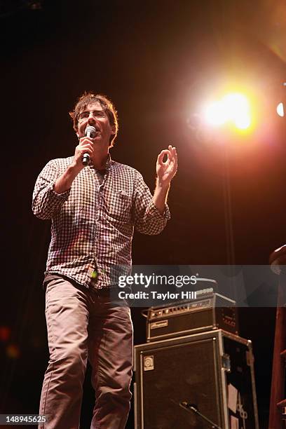 Comedian John Oliver performs during the 2012 Lacoste L!ve Concert Series the Williamsburg Waterfront on July 19, 2012 in New York City.