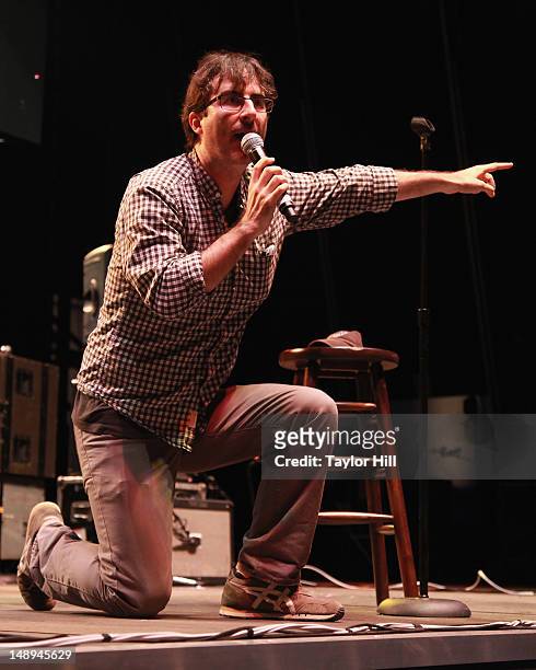 Comedian John Oliver performs during the 2012 Lacoste L!ve Concert Series the Williamsburg Waterfront on July 19, 2012 in New York City.