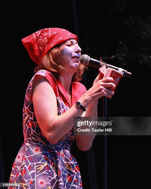 Comedian Kristen Schaal performs during the 2012 Lacoste L!ve Concert Series the Williamsburg Waterfront on July 19, 2012 in New York City.