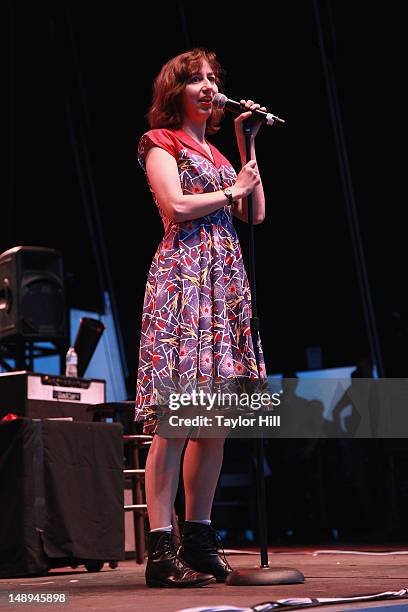 Comedian Kristen Schaal performs during the 2012 Lacoste L!ve Concert Series the Williamsburg Waterfront on July 19, 2012 in New York City.