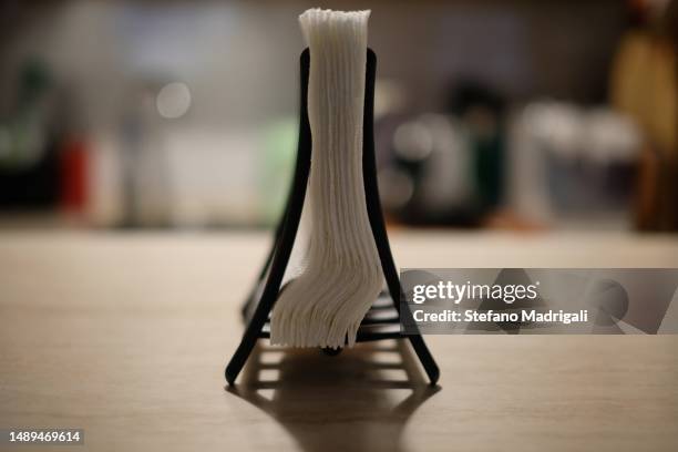 napkin holder in the kitchen - napkin holder stock pictures, royalty-free photos & images