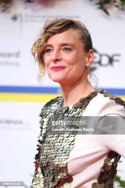 Anne Ratte-Polle arrives for the 73rd Lola - German Film Award at Theater am Potsdamer Platz on May 12, 2023 in Berlin, Germany.