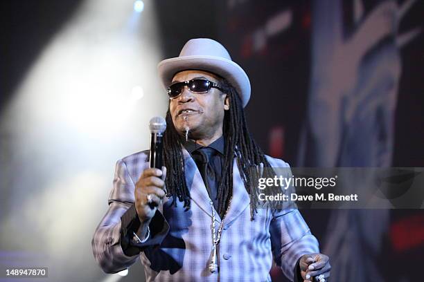 Melle Mel performs on stage at "The Art of Rap" European premiere and concert at Hammersmith Apollo on July 19, 2012 in London, England.