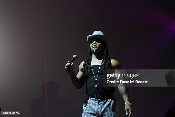 Melle Mel performs on stage at "The Art of Rap" European premiere and concert at Hammersmith Apollo on July 19, 2012 in London, England.