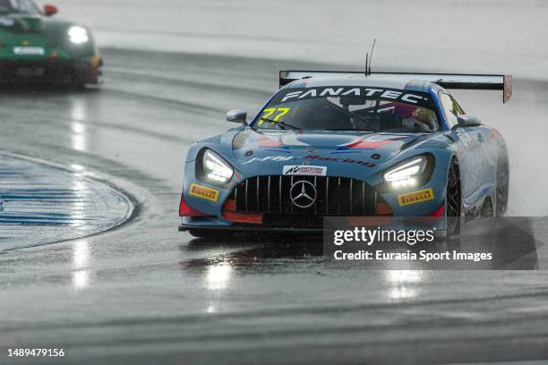 May 12: #77 Craft-Bamboo Racing team Mercedes-AMG GT3 EVO of Jeffrey Lee of Taiwan and Maximilian Gotz of Germany drives during the official practice...