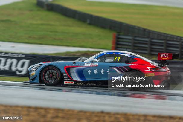 May 12: #77 Craft-Bamboo Racing team Mercedes-AMG GT3 EVO of Jeffrey Lee of Taiwan and Maximilian Gotz of Germany drives during the official practice...