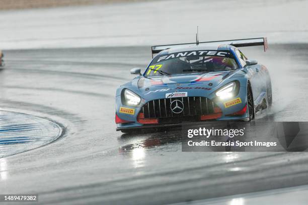 May 12: #77 Craft-Bamboo Racing team Mercedes-AMG GT3 EVO of Jeffrey Lee of Taiwan and Maximilian Gotz of Germany drives during the official practice...