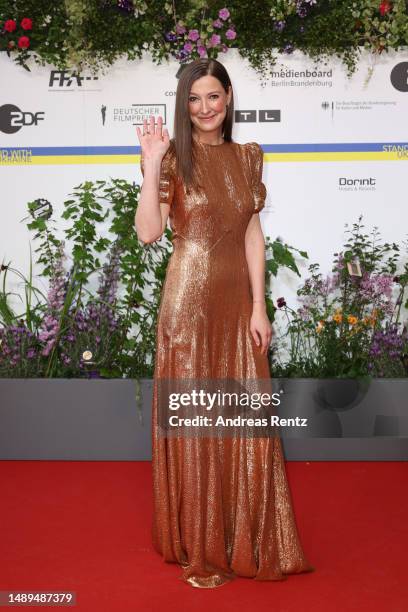 Alexandra Maria Lara arrives for the 73rd Lola - German Film Award at Theater am Potsdamer Platz on May 12, 2023 in Berlin, Germany.