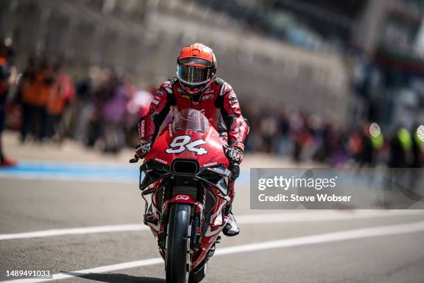 Jonas Folger of Germany and GASGAS Factory Racing Tech3 starts his session and rolls through the pitlane during the free practice of MotoGP SHARK...