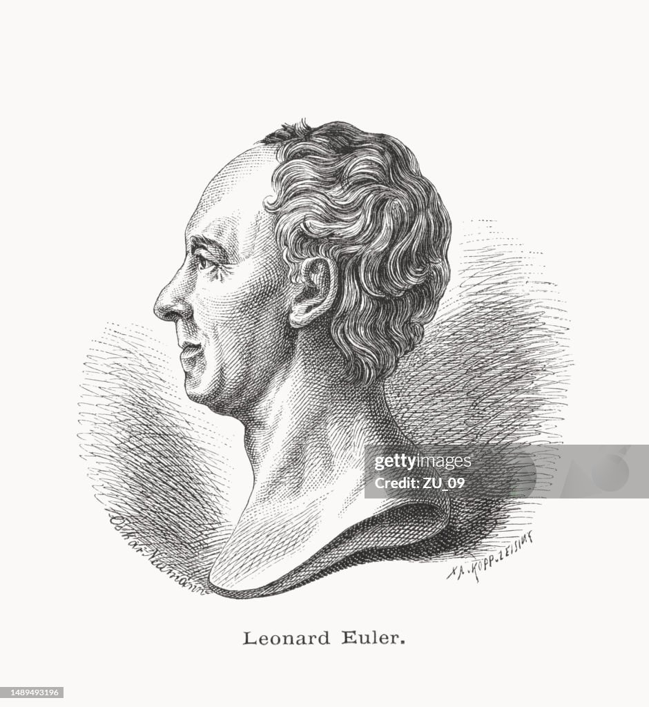 Leonhard Euler Swiss Mathematician Wood Engraving Published In 1877 ...
