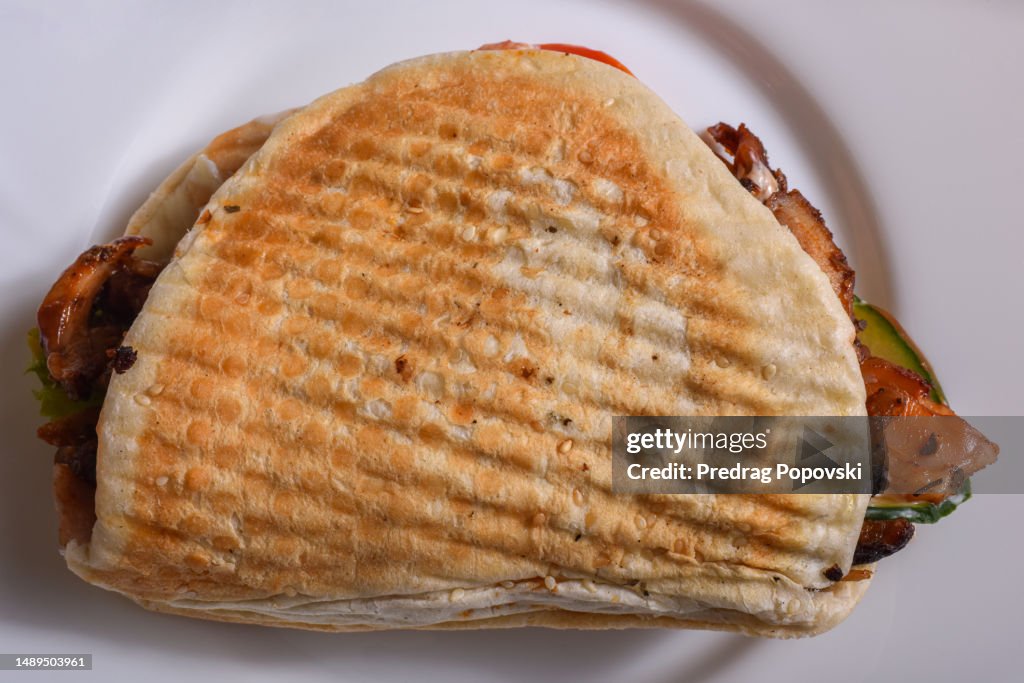 Doner sandwich on plate