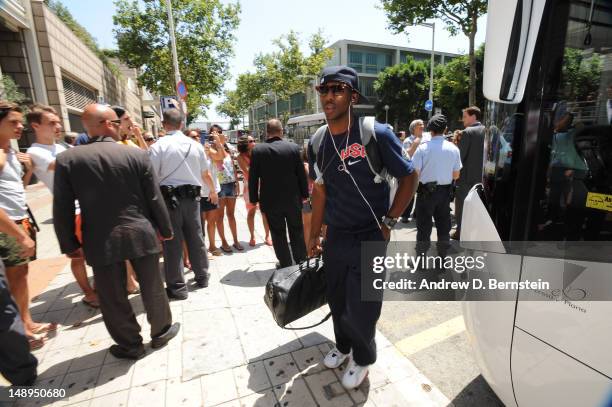 Chris Paul of the USA Basketball Men's National Team arrives at Hotel Arts on July 20, 2012 in Barcelona, Spain. NOTE TO USER: User expressly...