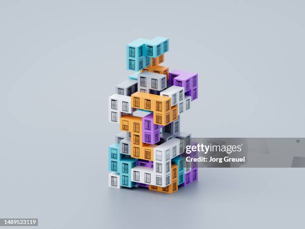 building blocks - blokken stapelen videogame stockfoto's en -beelden